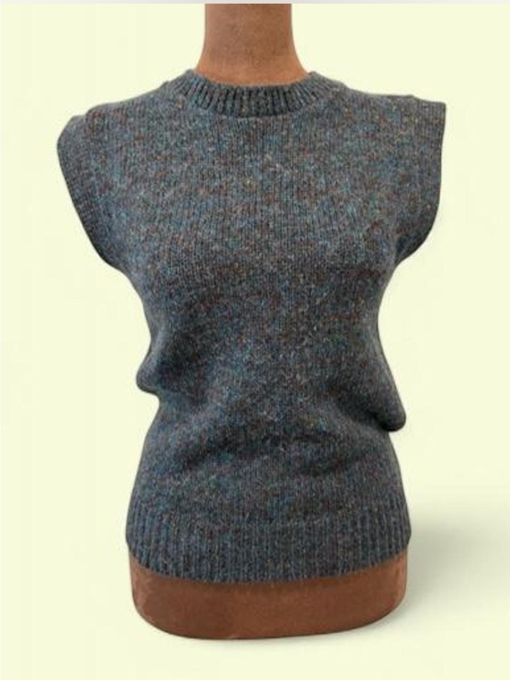 Vintage Perrie Ellen Flecked Mélange Knit Sweater Vest Gray XS / S Grandpacore